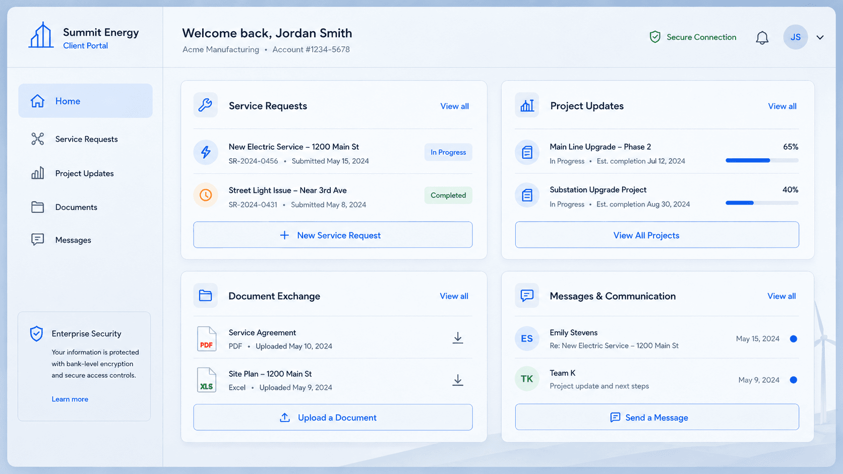 Custom Client Portal mockup