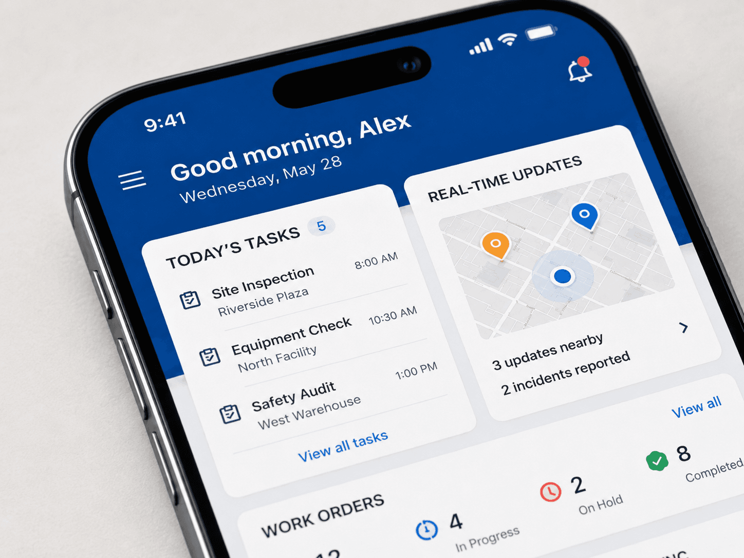 Field Operations Mobile App mockup
